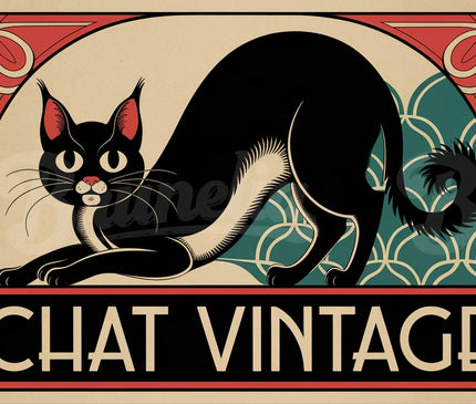 affiche vintage chat