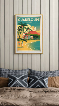 Affiche Guadeloupe France style Art Déco rétro