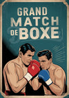 Affiche Grand Match de Boxe combat rétro