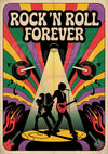 Affiche Rock’n Roll Forever rétro colorée