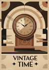 Affiche horloge murale rétro style Art Déco
