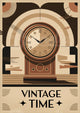 Affiche horloge murale rétro style Art Déco