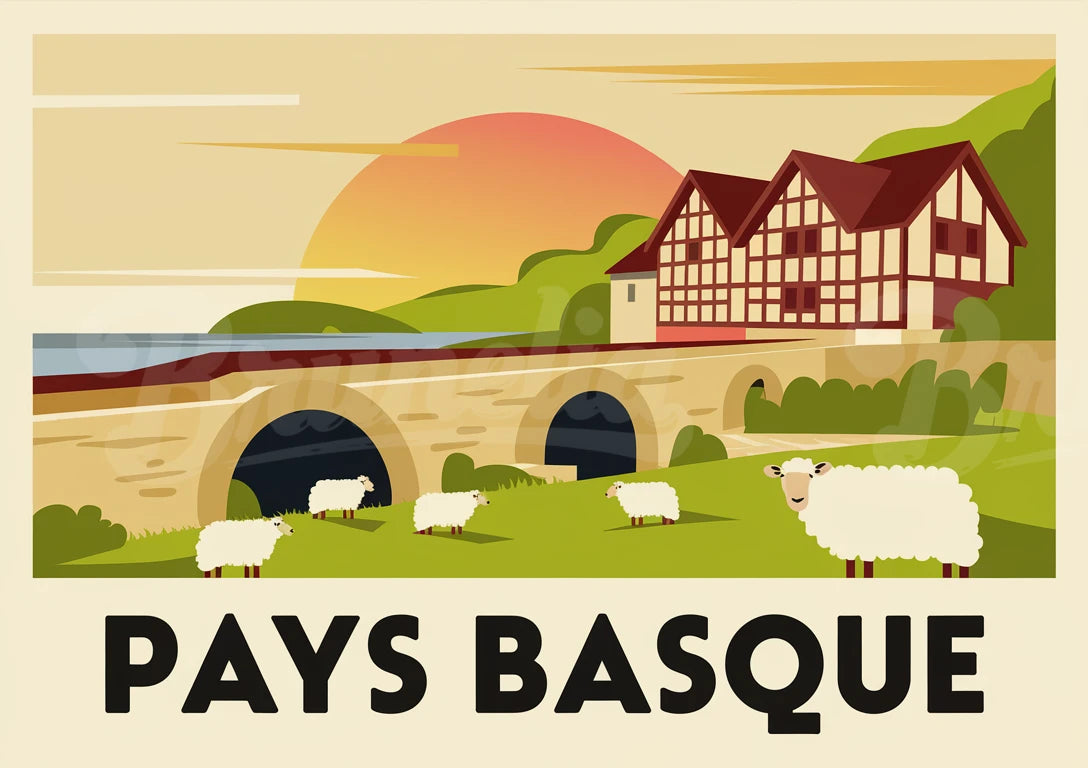 affiche touristique vintage Pays Basque