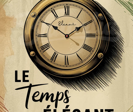 Affiche cadran horloge vintage