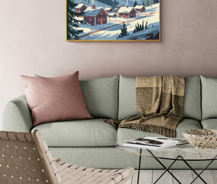 affiche village montagnard vintage