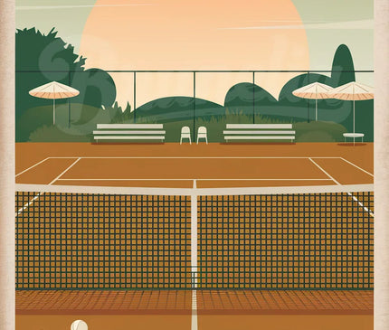 Affiche vintage filet de tennis