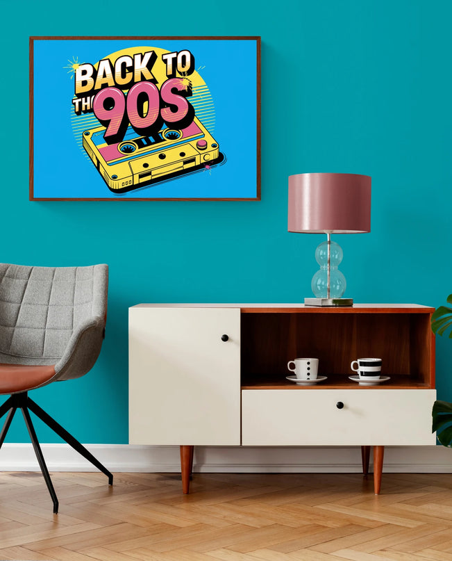 Affiche vintage lecteur cassette portable
