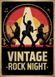 Affiche de concert rock avec musiciens en silhouette
