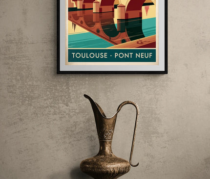 Affiche vintage pont Neuf Toulouse