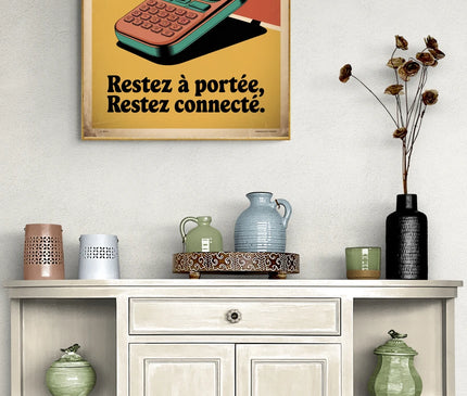 Affiche vintage pager rétro