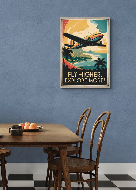 affiche avion style rétro pour intérieur