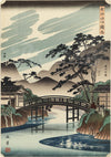 Affiche pont japonais et paysage asiatique traditionnel