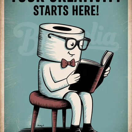 affiche vintage pour wc