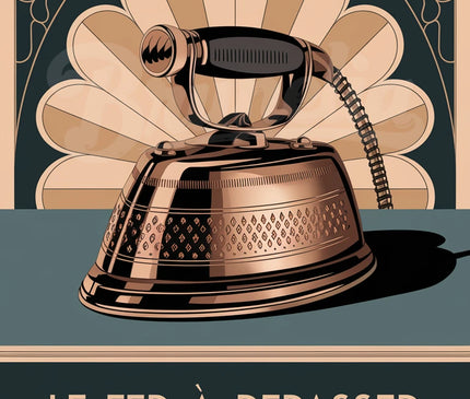 Affiche vintage fer à repasser rétro