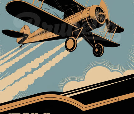 affiche pilotage avion vintage