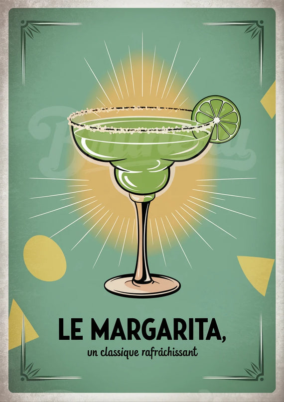 affiche vintage cocktails et boissons