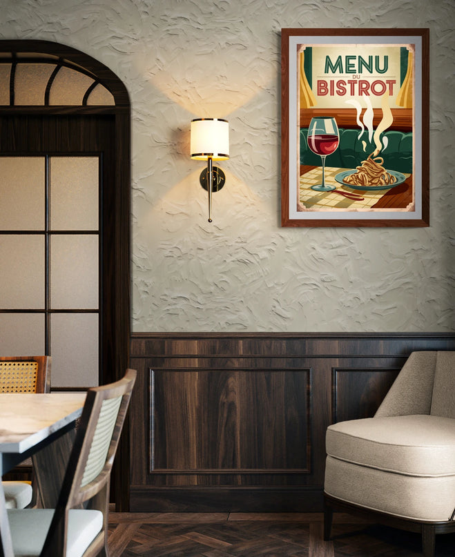 Affiche menu bistrot rétro