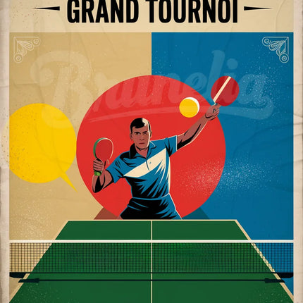 Affiche vintage tennis de table