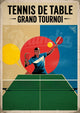Affiche Grand Tournoi de tennis de table rétro