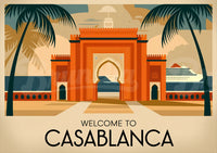 Affiche Casablanca Porte Monumentale Style Art Déco