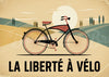 Affiche Liberté à Vélo Style Art Déco Rétro