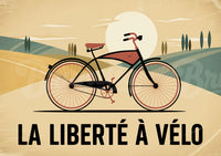 Affiche Liberté à Vélo Style Art Déco Rétro
