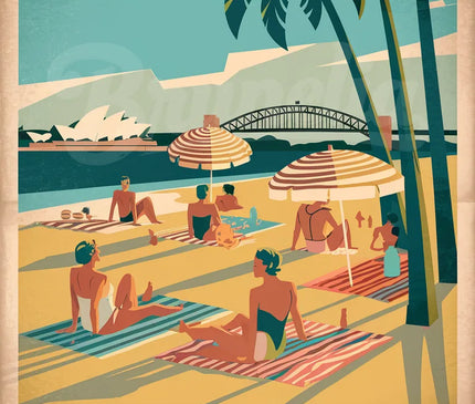 Affiche plage vintage Sydney