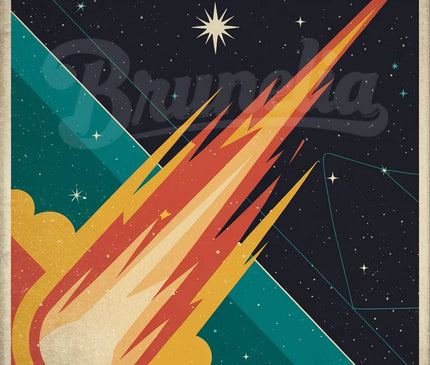 Affiche vintage météorites rétro