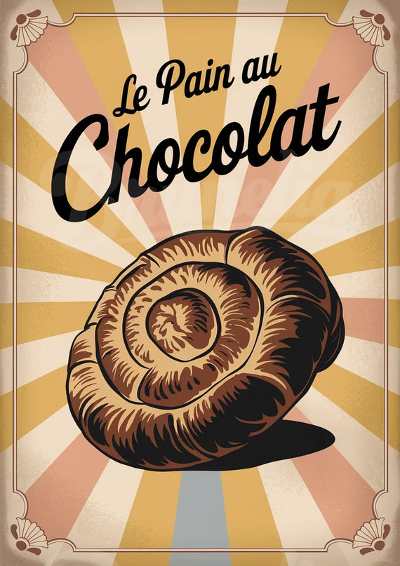 affiche vintage pâtisserie traditionnelle