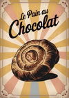 Affiche pain au chocolat style art déco vintage