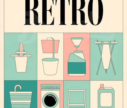 affiche mode d’emploi lessive rétro