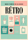 Affiche buanderie Mode d’emploi de la lessive rétro