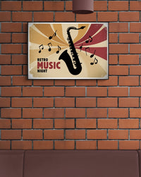 Affiche Retro Music Night Saxophone Jazz