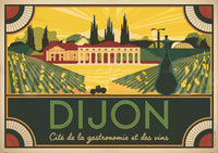 Affiche Dijon cité gastronomique et viticole Art déco