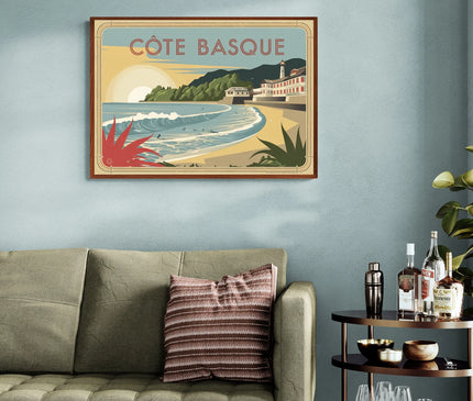 affiche vintage cote basque