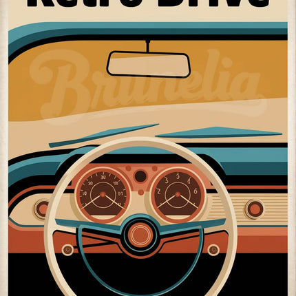 Affiche vintage tableau de bord rétro