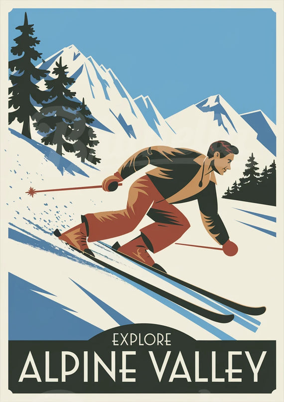 affiche de ski vintage