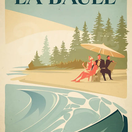 Affiche pinède vintage La Baule