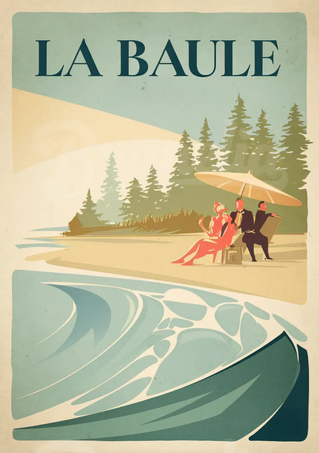 Affiche pinède vintage La Baule