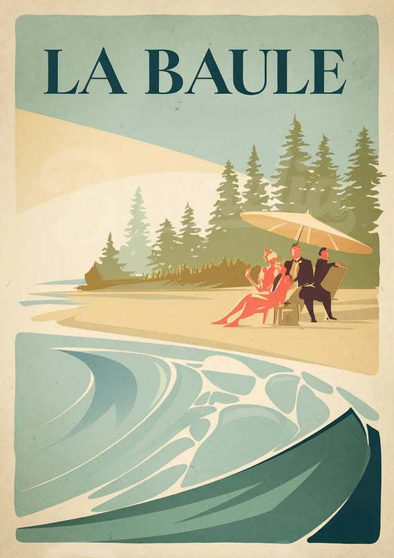 Affiche pinède vintage La Baule