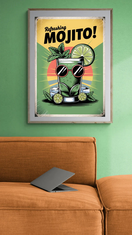 Affiche vintage mojito revisité