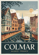 Affiche Colmar Alsace maisons colombages et canal