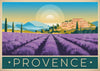 Affiche Champs de lavande style Art déco Provence