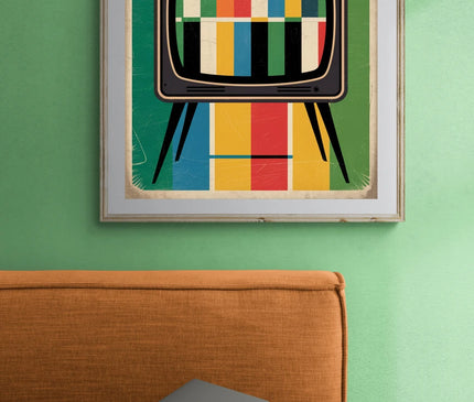 Affiche vintage écran de test TV