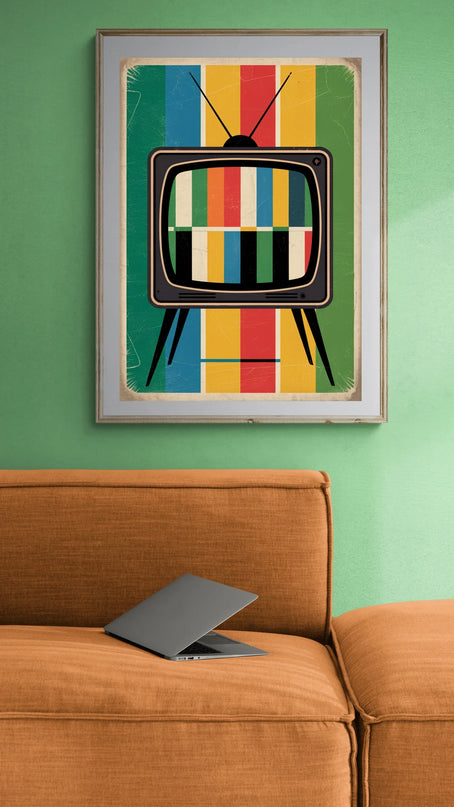 Affiche vintage écran de test TV