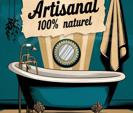 affiche décoration salle de bain rétro