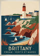Affiche Phare Bretagne Falaises Côte Décor Côtier