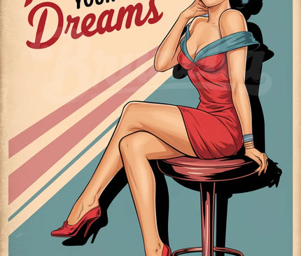 Affiche affiche publicitaire pin-up