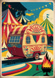 Affiche caravane roulotte et chapiteau de cirque