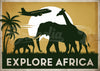 Affiche Explore Africa décor safari rétro années 1930